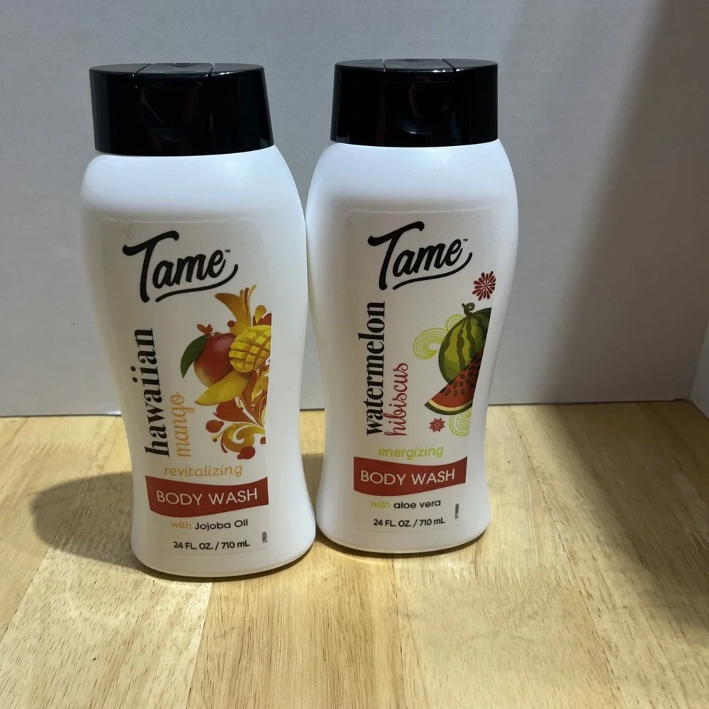 Tame Hawaiian Mango/Hibiscus  Revitalizing Body Wash Jojoba Oil (Lot of‎ 2)